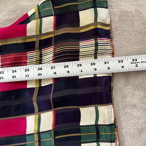 Vintage Guess 100% Silk Plaid Halter Collared Mini Dress Academia Preppy Party - Picture 11 of 11